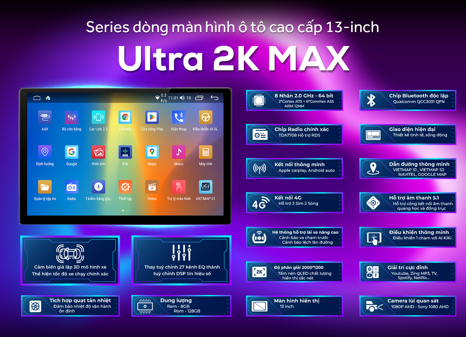 2.3. Màn hình ô tô Ultra 2K Max