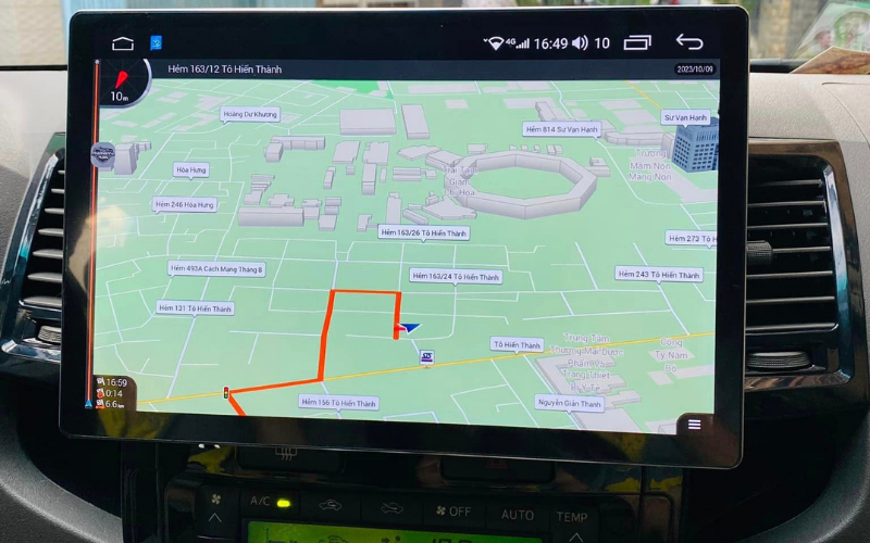 Lắp màn hình android cho xe Toyota Fortuner tích hợp bản đồ Vietmap