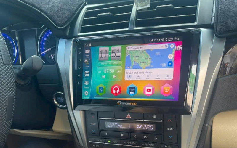 Lắp đặt màn hình android ô tô cho xe Toyota Camry 2017